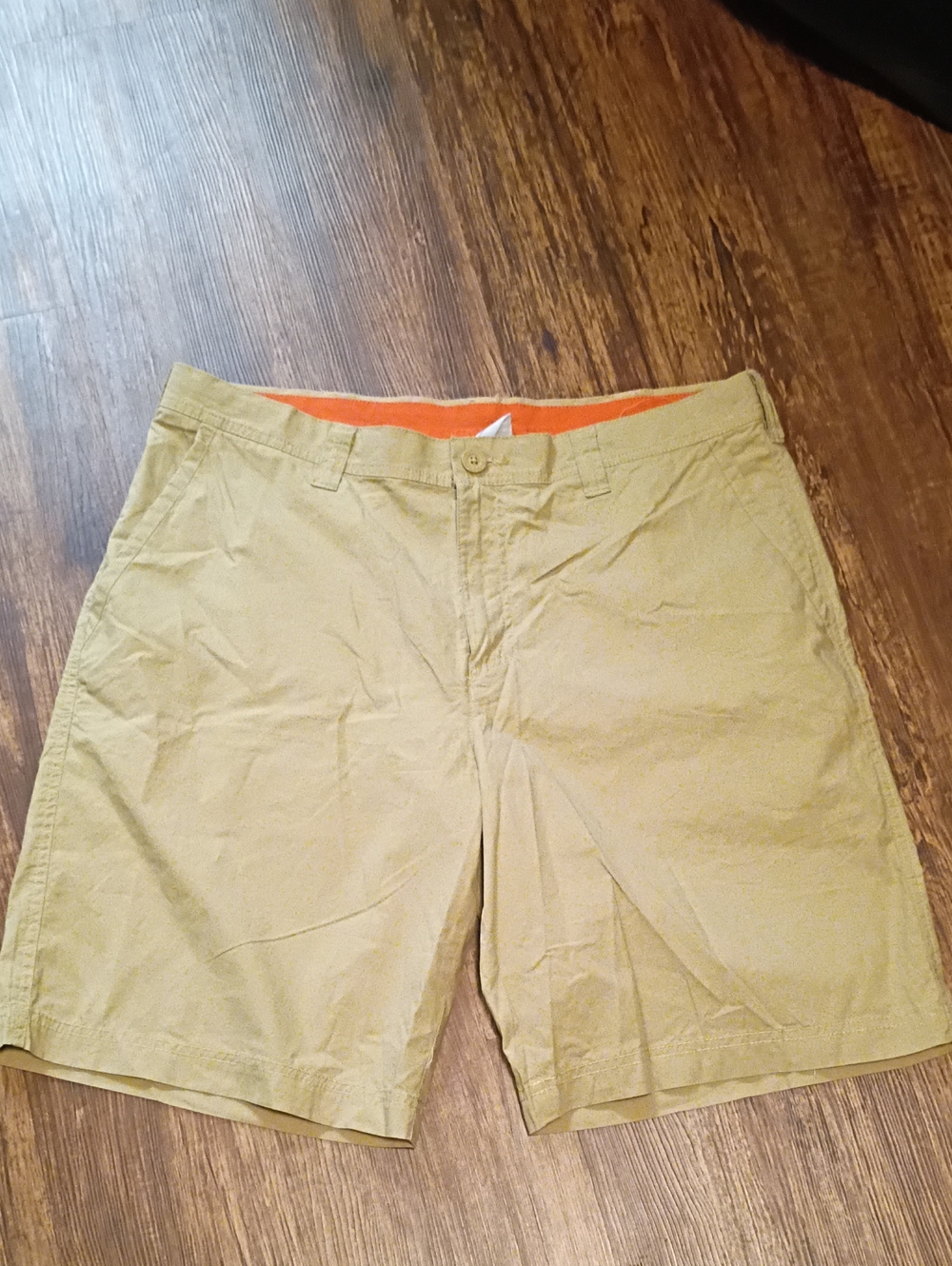 Columbia Men's 36w 10L Khaki Flat Front Casual s Lightweight 100% Cotton Shorts